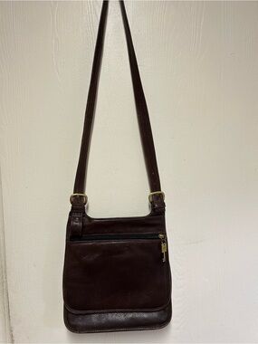 Dark Brown Leather Crossbody Shoulder Bag